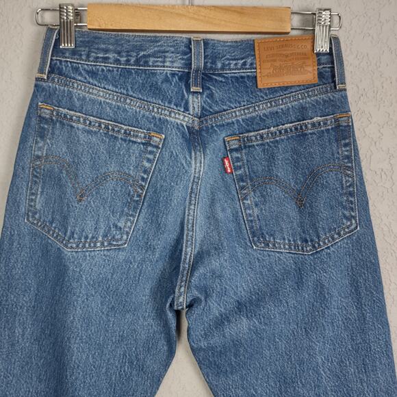 Levi's Premium Wedgie Icon Fit High Waist Jeans In Athens Shut It Size 25 - Picture 9 of 16